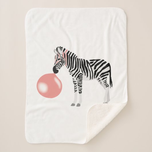 Bubble Gum Zebra Baling Bubble Sherpa Deken (Voorkant)