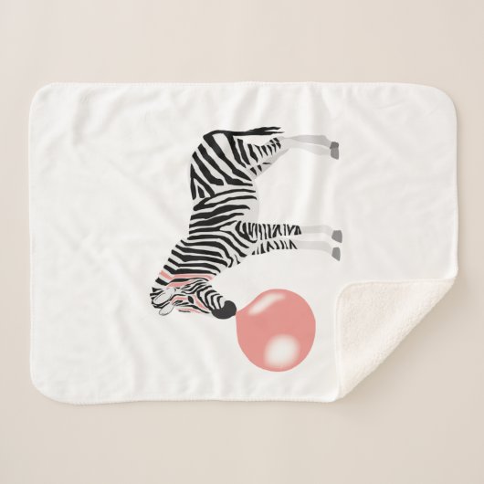 Bubble Gum Zebra Baling Bubble Sherpa Deken (Voorkant (horizontaal))