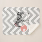 Bubble Gum Zebra Baling Bubble Sherpa Deken (Voorkant (horizontaal))