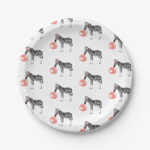 Bubble Gum Zebra Bgloebelpatroon Papieren Bordje