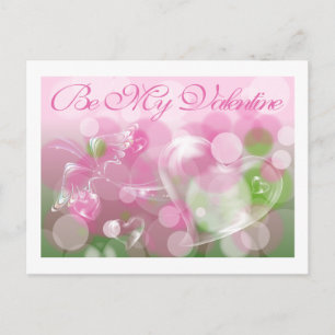 Bubble Heart en Butterfly Valentijn Briefkaart