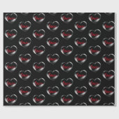 Bubble Heart met Love Text Cadeaupapier (Vlak)