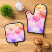 bubble heart ovenwant & pannenlap set (Top down)