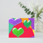 Bubble Hearts Briefkaart (Staand voorkant)