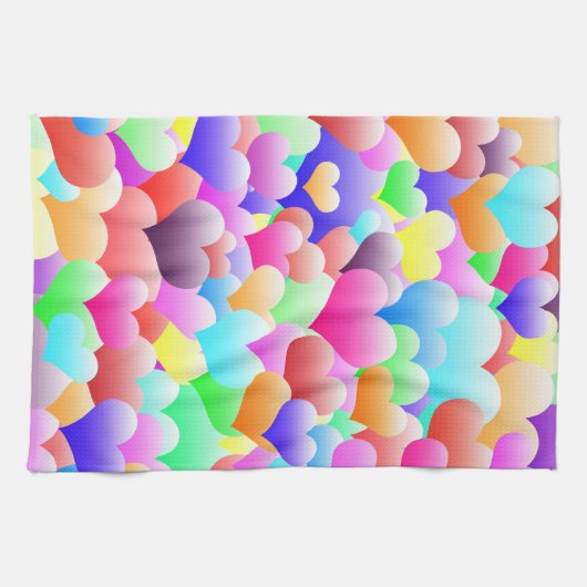 Bubble Hearts Dark Theedoek (Horizontaal)