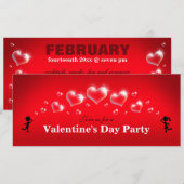 Bubble Hearts - Invitations de fête de la Saint Va (Devant / Derrière)