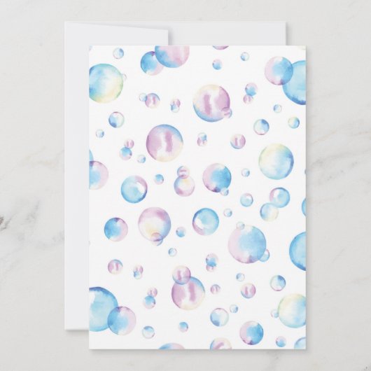 Bubble Invitation Anniversaire Pop sur le dessus (Dos)