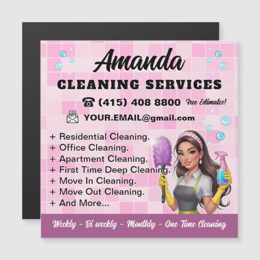 Bubble Lady Janitorial schoonmaakservice (Voorkant / Achterkant)