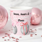 Bubble Letters Roze Bow Disco Ballen Papieren Bekers