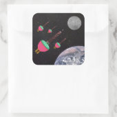 Bubble Lights in de ruimte Vierkante Sticker (Tas)