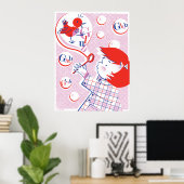 Bubble, Meisje. Afdrukken Poster (Thuiskantoor)