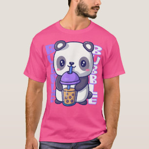 Bubble milk schattige panda beer kawaii drink zeep t-shirt