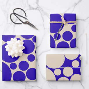 Bubble Mod Stippen Cobalt Blue Pattern Inpakpapier Vel