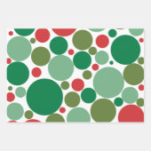 Bubble Mod Stippen Retro Kerstmis Red Green Inpakpapier Vel (Voorkant)