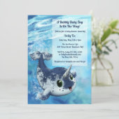 Bubble Narwhal Baby shower Invitation Kaart (Staand voorkant)