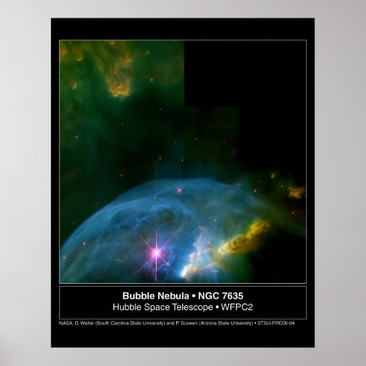 Bubble Nebula 7635 Hubble Telescope Poster (Voorkant)