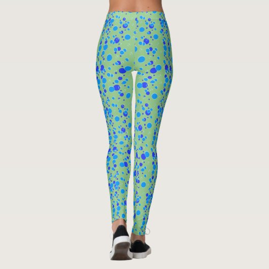 Bubble patroon C01.blue LGreen BG Leggings (Achterkant)