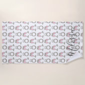 Bubble Pink Champagne Diamond Ring Persoonlijk Strandlaken (Voorkant)