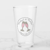 Bubble Pink Champagne Glass Toast Weddenschap Glas (Voorkant)