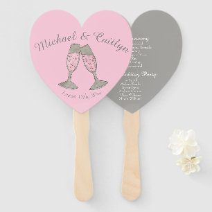 Bubble Pink Champagne Toast Cheers Wedding Program Handwaaier