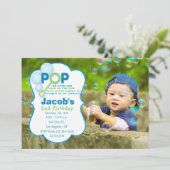 Bubble Pop Boy Photo Anniversaire Fête Invitation (Debout devant)