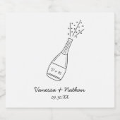 Bubble Popping Champagne fles grillige bruiloft Sparkling Wijnetiket (Enkel label)