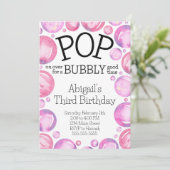 Bubble rose Invitation de fête d'anniversaire (Debout devant)