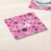 Bubble Stippen Monogram Papier Onderzetter (Schuin)