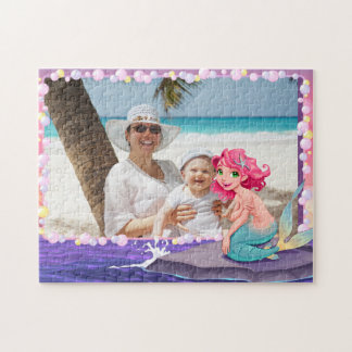 Bubble strand cartoon mermaid photolijst  legpuzzel