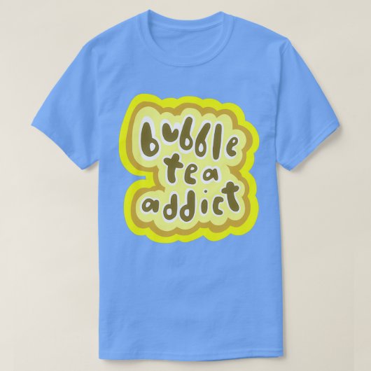 Bubble Tea Addict Yellow Version T-shirt (Design voorkant)