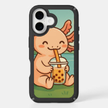 Bubble Tea Axolotl Sfeer – Mooie Roze Amfibie Tele