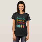 Bubble Tea Boba Black Tea Drink Beverage Cream Puf T-shirt (Voorkant volledig)