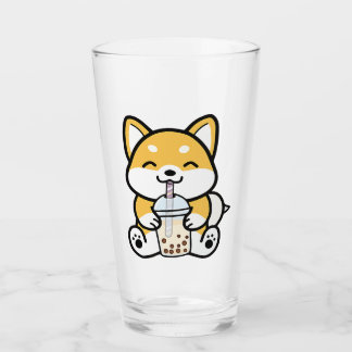 Bubble Tea Boba Corgi Glas