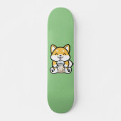 Bubble Tea Boba Corgi Skateboard (Voorkant)