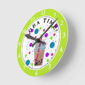 Bubble Tea - Bubble Achtergrond Ronde Klok (Hoek)