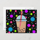 Bubble Tea - Bubble Background Briefkaart (Voorkant / Achterkant)