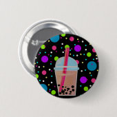 Bubble Tea - Bubble Background Ronde Button 5,7 Cm (Voorkant /achterkant)