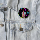 Bubble Tea - Bubble Background Ronde Button 5,7 Cm (In situ)