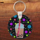 Bubble Tea - Bubble Background Sleutelhanger (Voorkant)