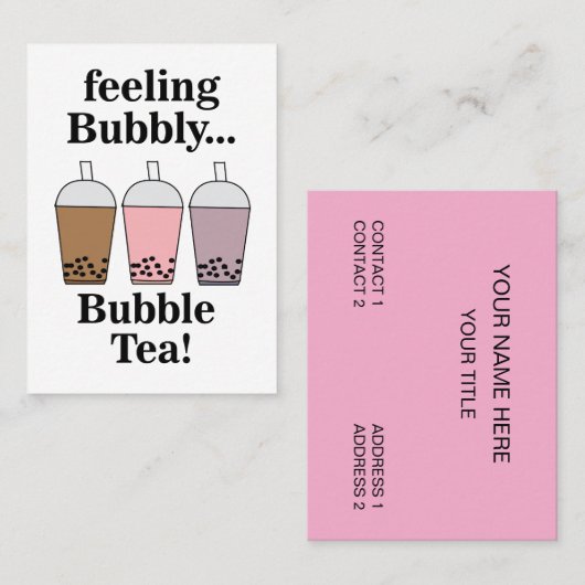 Bubble Tea Drank Cafe Visitekaartje (Voorkant / Achterkant)