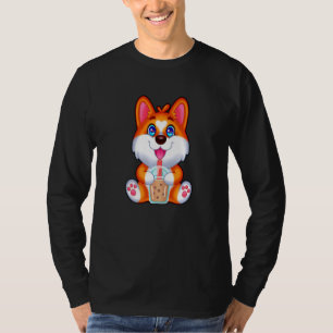 Bubble Tea Drinker Corgi Tapioca Pearl Milk Corgie T-shirt
