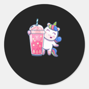 Bubble Tea Eenhoorn Gift Ronde Sticker