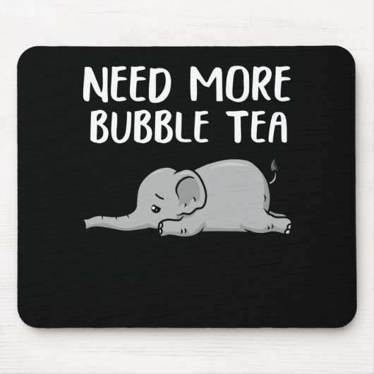 Bubble Tea Elephant Cute Boba Tea Gift Bubble Tea Muismat (Voorkant)