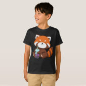Bubble Tea Gift Girl Red Panda Boba Tea Bubble Tea T-shirt (Voorkant volledig)