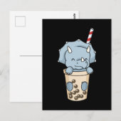 Bubble Tea Gift Kinder Triceratops Boba Tea Dinosa Briefkaart (Voorkant / Achterkant)