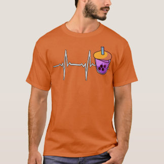 Bubble Tea Heartbeat Tapioca Milk Kawaii Boba Tea T-shirt