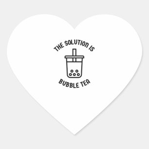 Bubble tea is de oplossing hart sticker