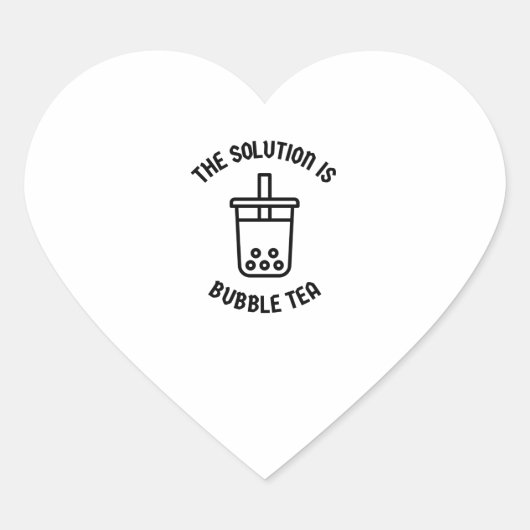 Bubble tea is de oplossing hart sticker (Voorkant)