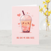 Bubble Tea Kaarten - Schattige Boba Melk Thee Pun (Gele Bloem)