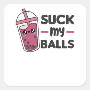Bubble Tea Kawaii Boba Tea Love Vierkante Sticker